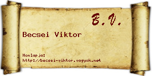 Becsei Viktor névjegykártya